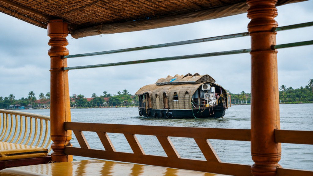 Traditional kettuvallam houseboat on Alappuzha backwaters