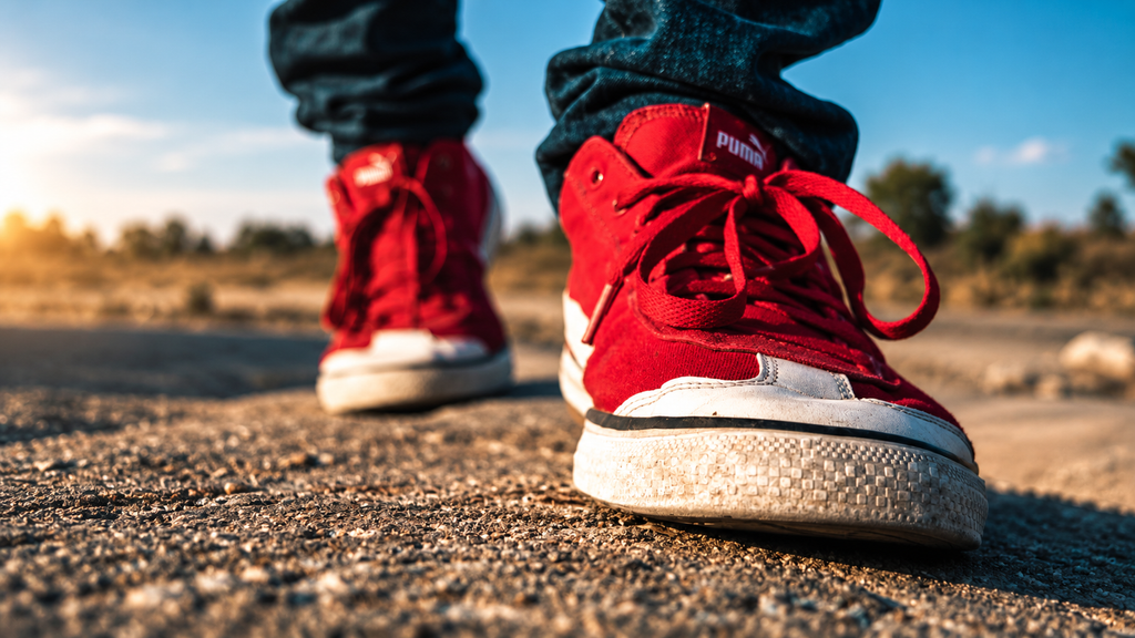 Walking shoes after a long 40 kilometer journey