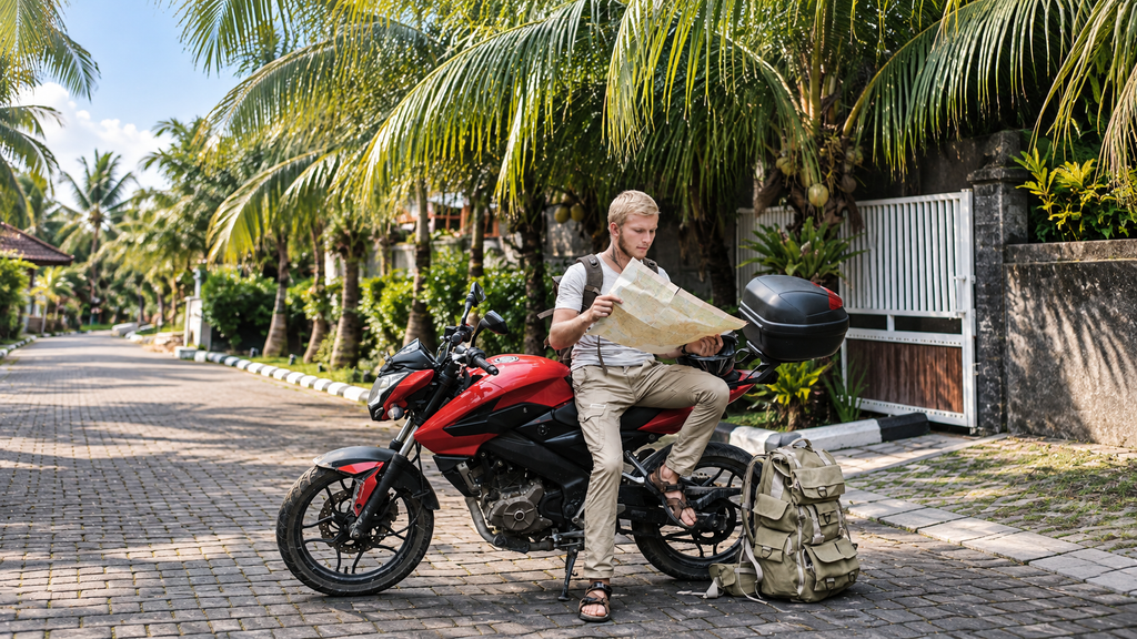 Backpacker planning a low budget trip