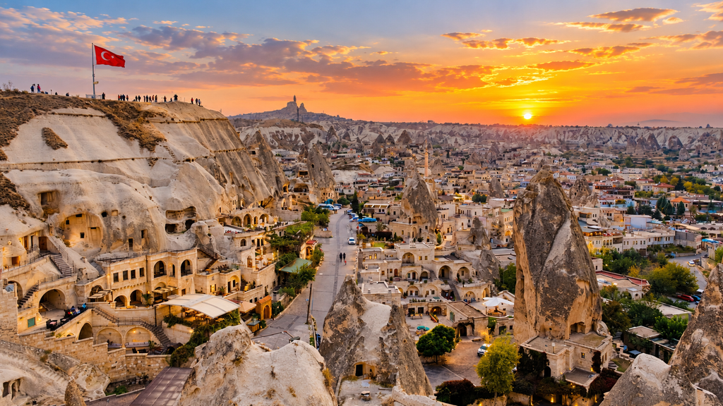 Panoramic view of Göreme and fairy chimneys in Cappadocia. Cappadocia Travel Guide