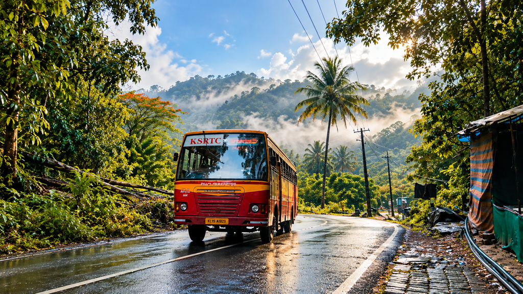 Kerala Western Ghats covered in monsoon greenery