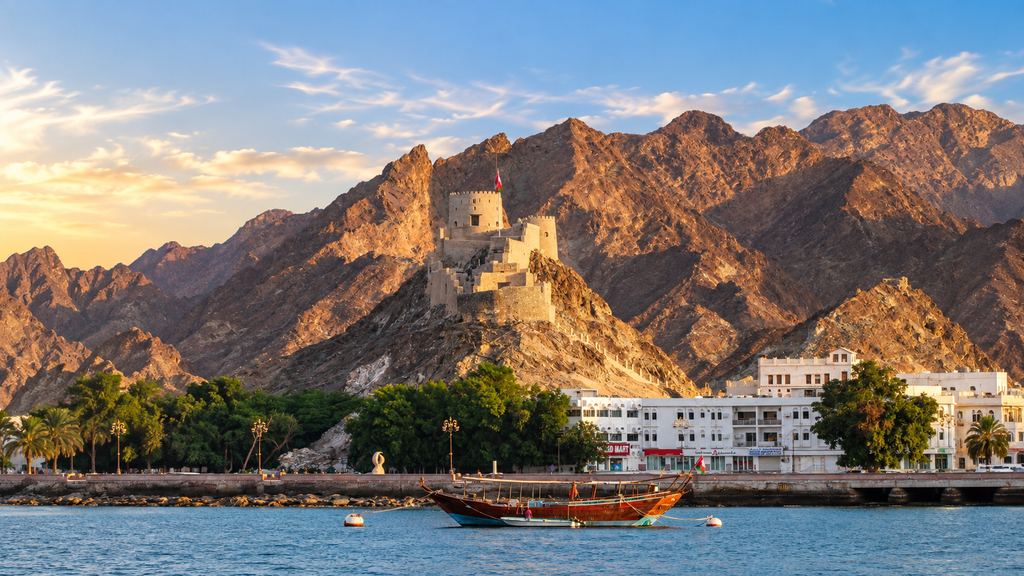  Mutrah Corniche mountains and coastline in Muscat Oman at sunset
Where to Stay in Muscat
