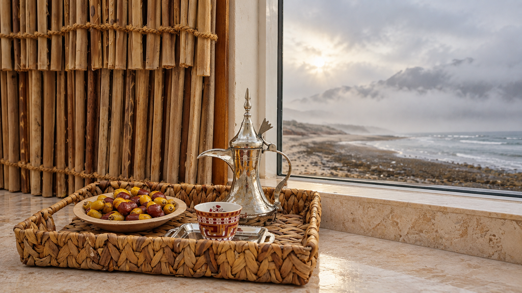 Traditional Omani coffee dates and local food
