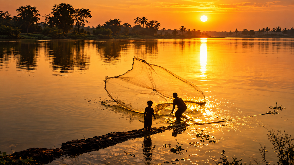 Traditional fishing village in Kumbalangi Kerala