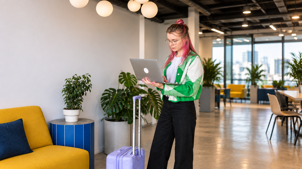  Traveler checking flight booking details online
