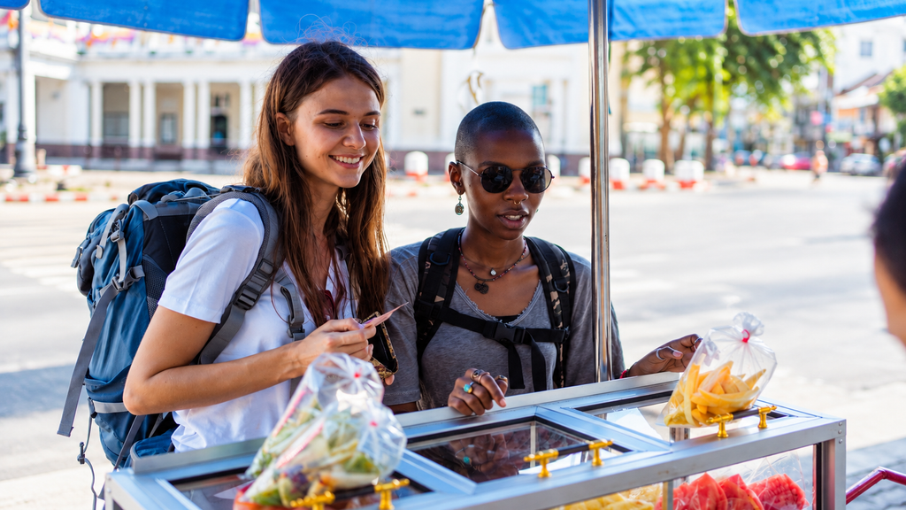 Traveler experiencing local culture abroad
