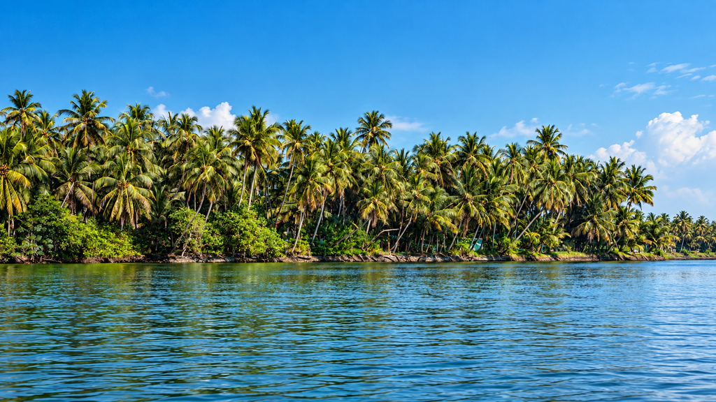 Kappil backwaters and Arabian Sea in Kerala