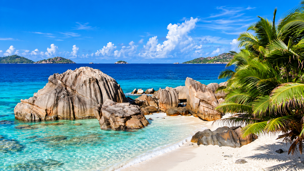 Anse Source d’Argent beach in Seychelles with granite boulders