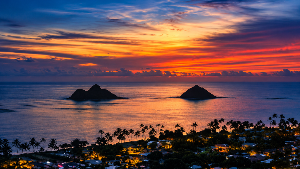 Lanikai Beach in Oahu Hawaii with turquoise water
