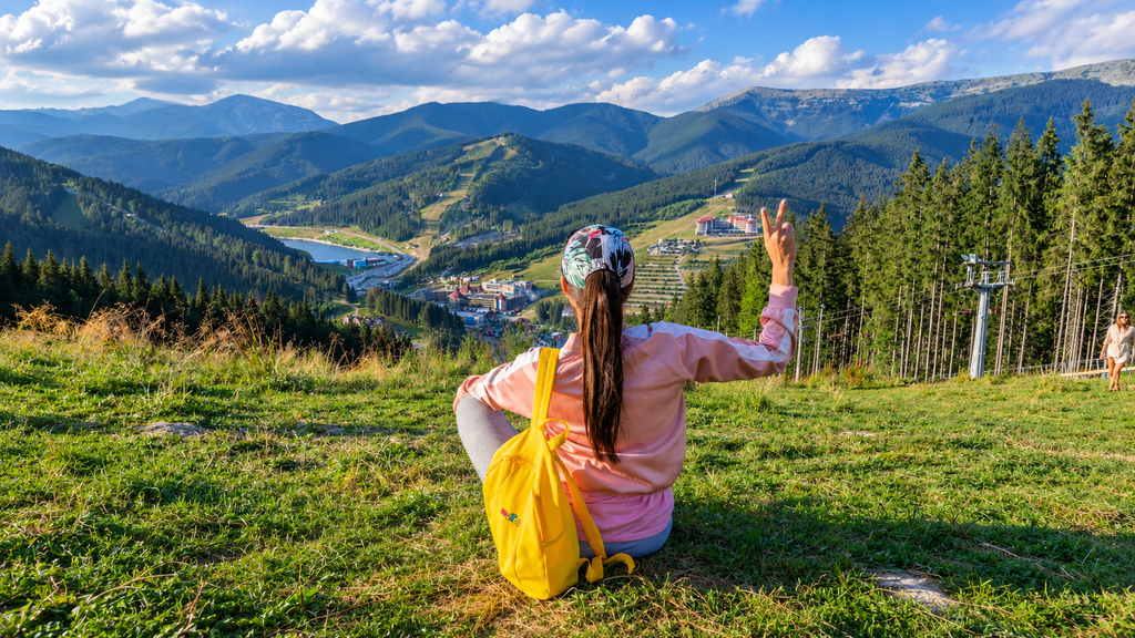 Solo traveler enjoying an unexpected scenic view
