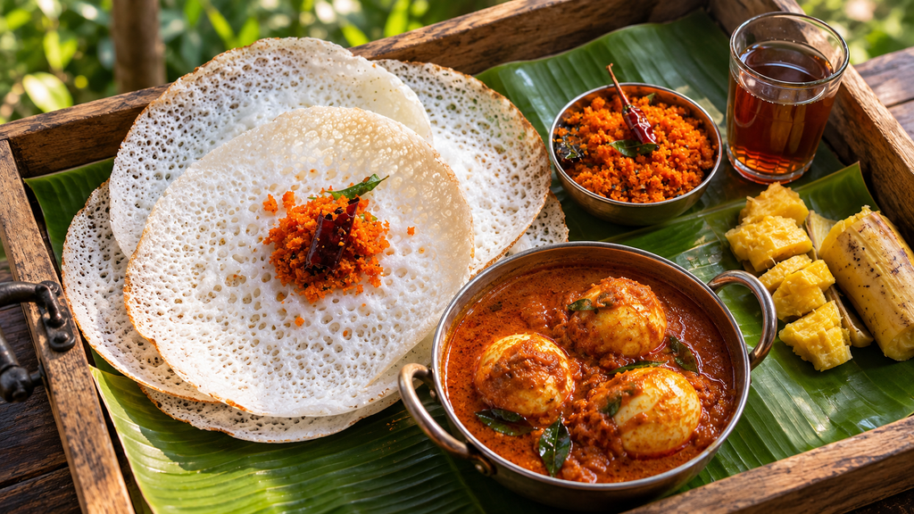 traditional Kerala food appam curry Vagamon travel